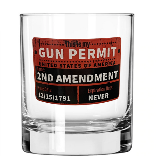 Gun Permit Whiskey Glass Gun Permit Whiskey Glass