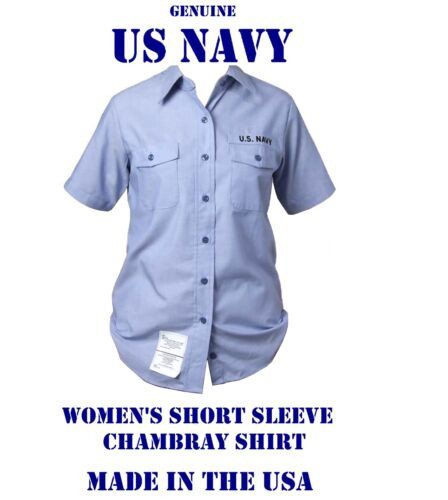  WOMEN'S USN BLUE UTILITY WORK SHIRT 