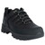 Black all-terrain waterproof tactical shoe with rugged tread, reinforced toe, and durable lace-up design for outdoor and tactical use.