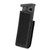 Black QD pistol magazine pouch with elastic retention and hook-back panels for quick attachment to loop surfaces.