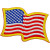 American Flag Patch Wavy Gold Border 