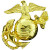 USMC EGA Hat Pin Lapel Pin Gold - 1-3/16" Left