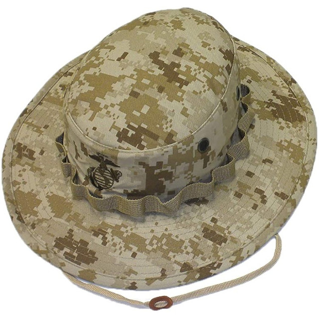 Genuine USMC Desert Digital Marpat Boonie Hat With Logo – New, Unused, Size L