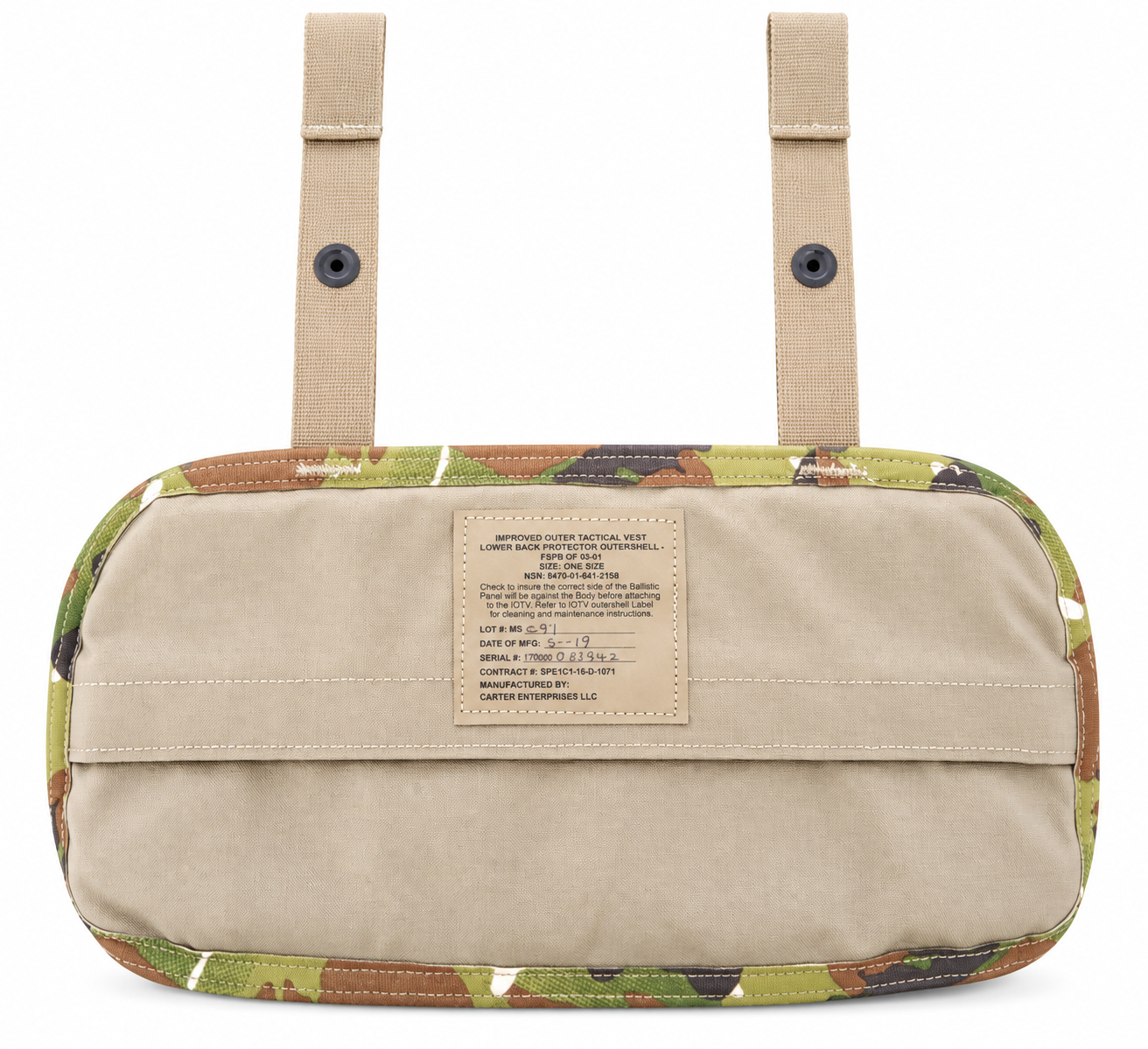 USGI Multicam OCP Camouflage Lower Back Protector Outershell Butt Pad