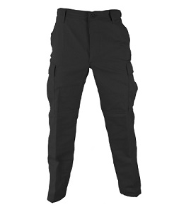 Black Poly Cotton Battle Ripstop BDU Pants