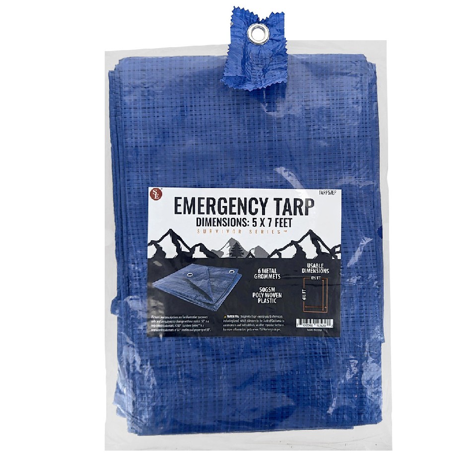 Blue Woven Plastic Tarp 5x7 Feet