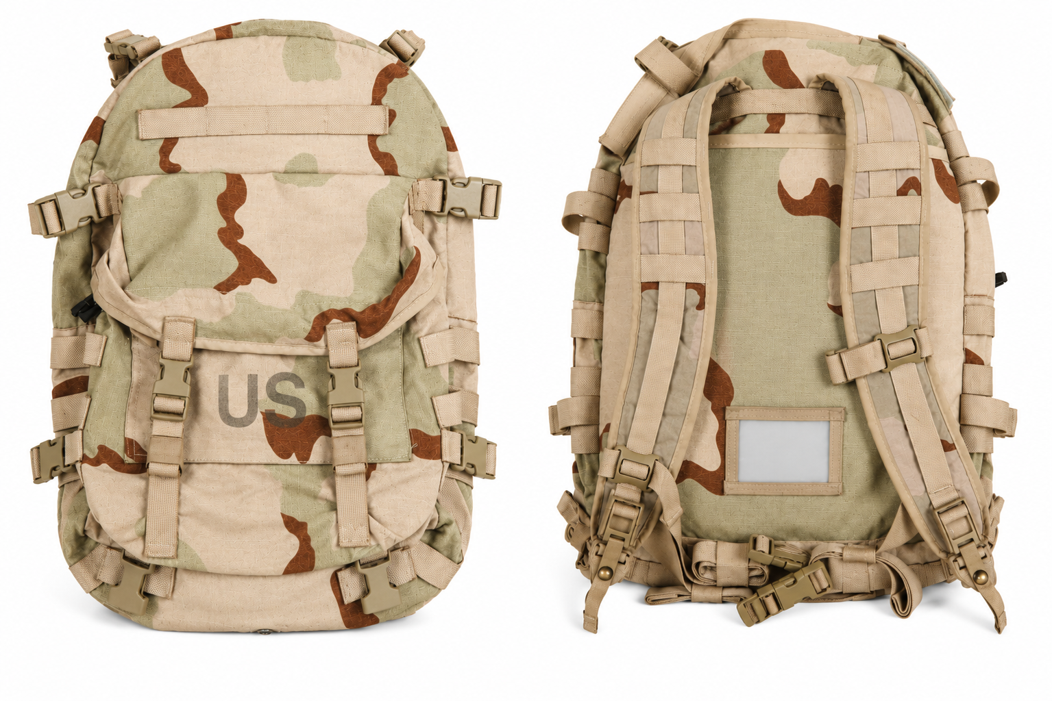3-Color Desert USGI MOLLE II 3-Day Assault Pack