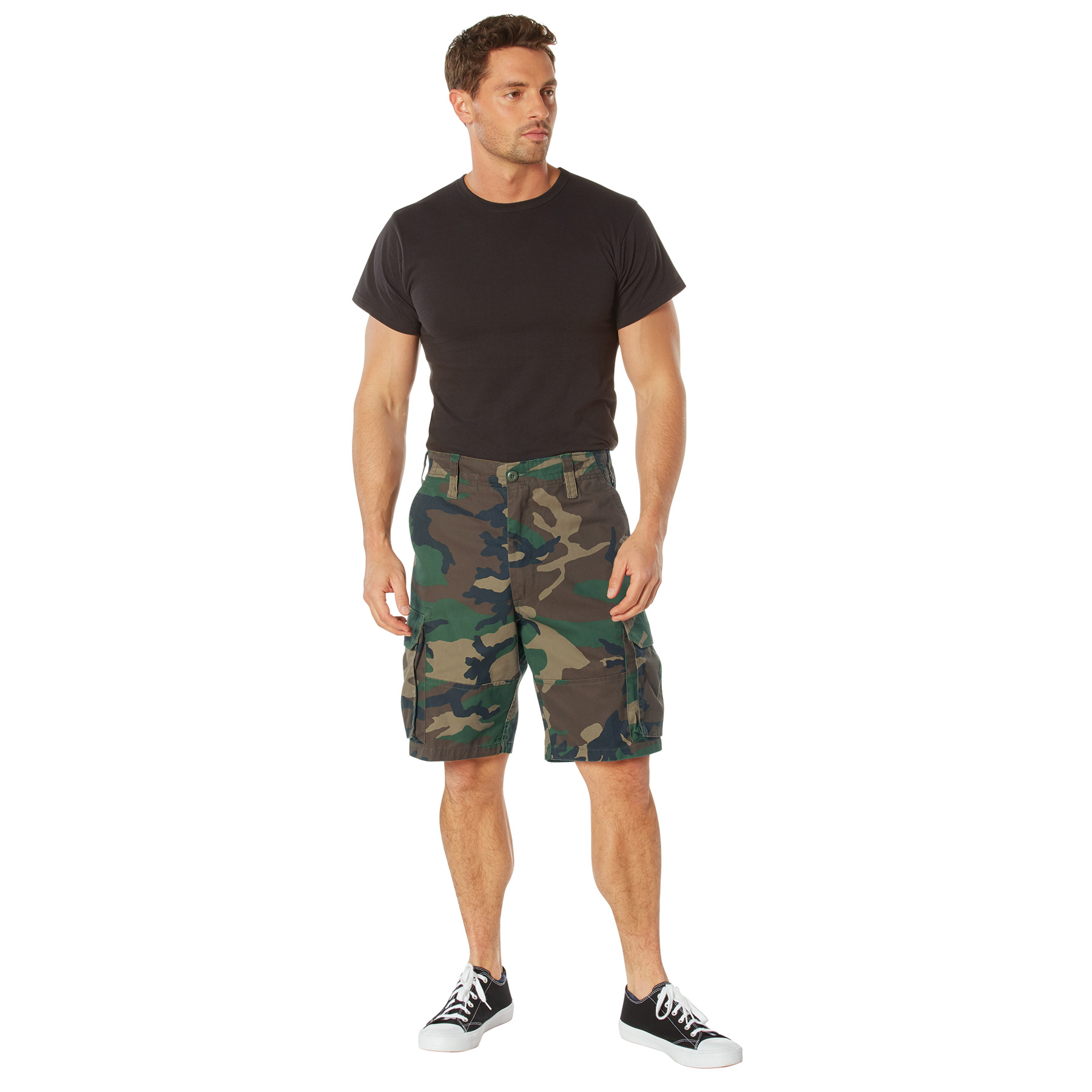 Woodland Camo Vintage Paratrooper Cargo Shorts - Army Surplus World