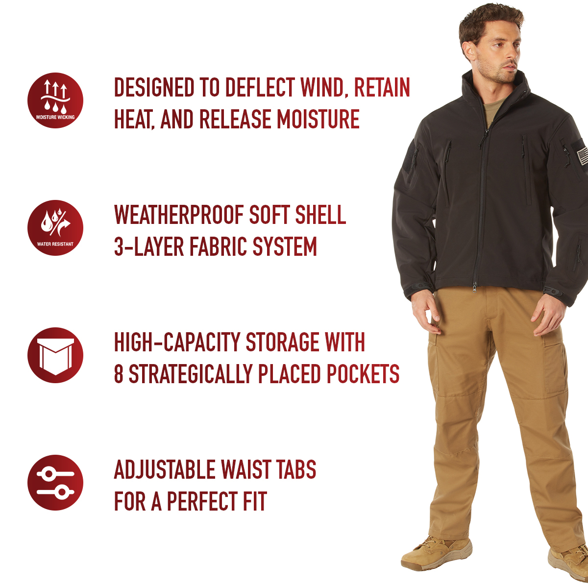 Buy Black Tactical Soft Shell Jacket at Army Surplus World