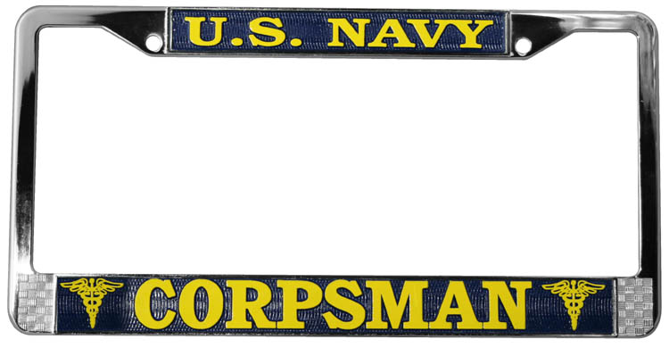 Buy US Navy Corpsman License Plate Frame at Army Surplus World