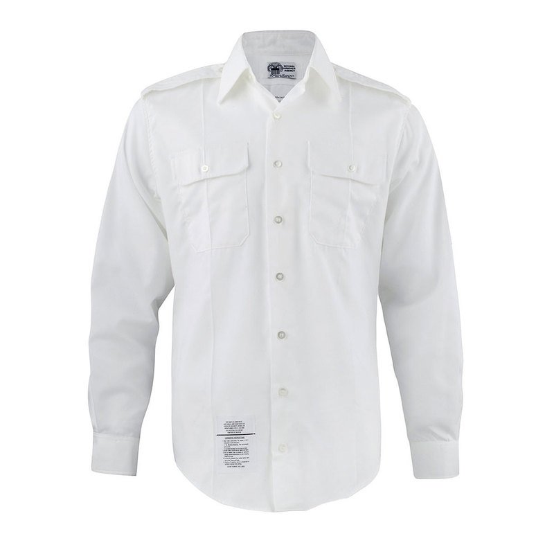 Army White Long Sleeve Uniform Shirt
