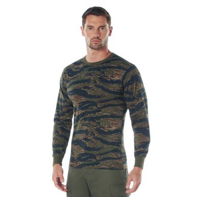 Buy Long Sleeve Tiger Stripe Camo T-Shirt at Army Surplus World