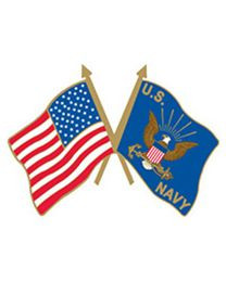 Buy USA/Navy Crossed Flag Lapel Pin at Army Surplus World