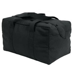 Heavyweight Canvas Cargo Black Parachute Bag at Army Surplus World