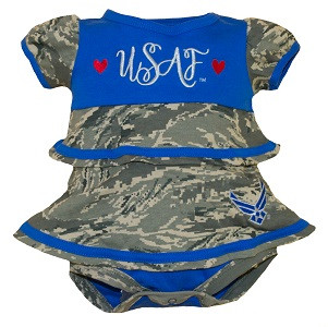 Air Force Baby Girl Embroidered Ruffle Dress at Army Surplus World