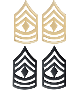 US Army First Sergeant (1SG) Rank Patch – E-8 Enlisted, Retired – Embroidered Military Patch