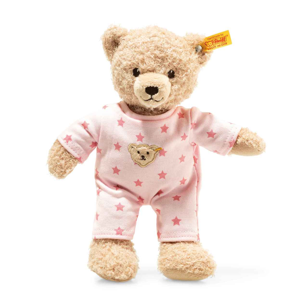10-Inch Teddy Bear Baby Girl, Pink PJs, Machine Wash
