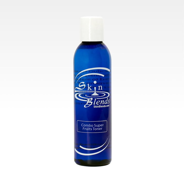 Combo Super Fruits Toner

Exfoliate, hydrate, invigorate and nourish your skin with a burst of natural exfoliators, superfruits and botanicals expertly infused into this “skin condition targeting” toner for combination skin – your daily does of brighten and glow!

Key Benefits:

Gently Exfoliates & Revitalizes to remove dead skin cells for smoother skin and refined pores.
Brightens & Protects while defending against free radicals to enhance radiance.
Softens, Soothes & Balances skin to promote clear, fresh, and youthful complexion.

Key Ingredients:

Superfruit Complex (Mangosteen, Noni, Goji and Acai)
Brightens, evens skin tone, and defends against free radicals for a youthful, radiant glow.
Sweet Citrus Berry Fusion
Delivers natural AHAs to gently exfoliate, boost radiance, and refine texture. Vitamin C brightens and helps fade dark spots.
Witch Hazel Extract
Helps balance oil and refine the look of pores for a refreshed complexion.
Willow Bark Extract
Natural source of Beta Hydroxy Acid (BHA) that gently exfoliates and helps unclog pores, reducing blackheads, breakouts, and excess oil.

 

Directions:

After Cleansing, apply a small amount of Skin Blends Combo Superfruits Toner to a cotton pad.
Gently swipe the cotton pad across the face, avoiding the eye area, and focusing on areas prone to oil and blemishes.
Allow the toner to absorb fully into the skin before applying additional skincare products.
Use daily (morning or night) for refreshed, glowing skin.
Always follow with Skin Blends 2 step moisturization system (Hydrating Gel then Moisturizer) and SPF if daytime.

Pro Tip: Combo Superfruits Toner is great for acne-prone and mature skin thanks to its exfoliating, brightening, and antioxidant benefits. If you have dry or sensitive skin, use with care, pair with hydrating products, and always patch-test first.




WARNING: SUNBURN ALERT – This product contains and alpha hydroxy acid (AHA) that may increase your skin’s sensitivity to the sun and particularly the possibility of sunburn. Use a sunscreen, wear protective clothing, and limit sun exposure while using this product and for a week afterwards. For external use only. Avoid contact with eyes. If contact occurs, rinse thoroughly with water. Do not use on broken or irritated skin. Stop use and consult a doctor if irritation or rash occurs. Keep out of reach of children. If swallowed, get medical help or contact a Poison Control Center right away.




Also available in Designer Options:

Blushed Rosemary Combo Toner

Essential Oil(s): Rosemary
Color(s): Natural Red

Mint E Combo Toner

Aroma(s): Mint
Color(s): Natural Green