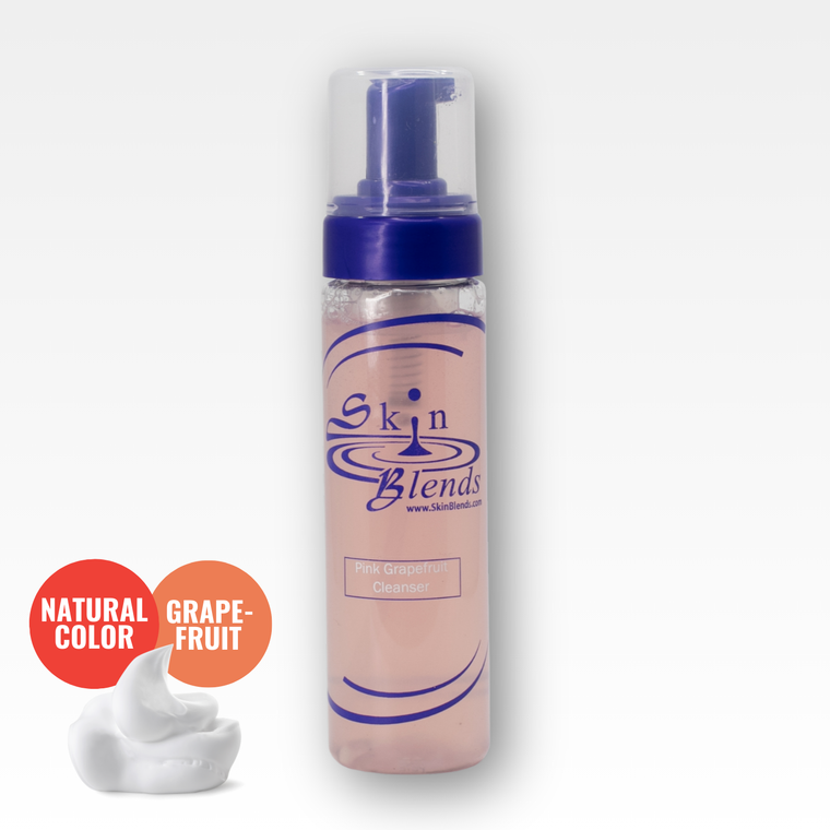The Foaming Pink Grapefruit Cleanser is our Refreshing Gel Cleanser with an added toner, Grapefruit Essential Oil, and Natural Red Color.




Refreshing Gel Cleanser has gentle sulfate free cleansing agents to gently slough off the dead skin cells. Botanicals with natural cleansing properties such as Yucca, Papaya and Pineapple help this cleansing gel foam up to leave your skin feeling super clean and soft after rinsing with water. White Tea, Grapeseed, Certified Organic Aloe Vera, Certified Organic Green Tea, Chamomile, Allantoin and Panthenol work synergistically to soothe & hydrate skin leaving skin feeling refreshingly clean but not dehydrated.
Perfect water rinseable, gentle but effective cleanser for normal to oily and acne skin.
Botanical extracts with cleansing properties: Pineapple, Papaya, and Yucca.
Certified Organic Aloe Vera, Certified Organic Green Tea, Chamomile, White Tea and Allantoin for soothing and antioxidant benefits.
Panthenol and Grape Seed Oil to nourish, condition and hydrate skin.
Skin will feel clean and refreshed, but not dehydrated or tight.

Directions:

Apply a quarter sized amount of cleanser to face, neck and chest using circular massage motions.
Add a little water and massage some more.
To thoroughly remove cleanser, use wetted Super Soft Facial Cloth or Cleansing Sponge (both are available from Skin Blends) or wetted cotton pads.
For deeper cleansing, apply cleanser again, and use Skin Blends Facial Brush to loosen dead skin cells to reveal younger plumper more youthful skin cells. Repeat step 2.
Cleanse, then tone face, neck and chest every morning and evening to prepare skin for specialty serum(s), hydrators, sunscreens and/or moisturizers.

Ingredients: Purified Deionized Water, Butylene Glycol, Glycerin, Cocamidopropyl Betaine, Panthenol, Allantoin, Certified Organic Aloe Barbadensis (Aloe Vera) Leaf Juice, Certified Organic Green Tea, Chamomile Extract, Arnica Extract, Yucca Extract, Calendula Extract, Algae Extract, Grapeseed Extract, White Tea Extract, Papaya Extract, Pineapple Extract, Acrylates Copolymer, Triethanolamine, Phenoxyethanol, Caprylyl Glycol, Ethylhexylglycerin, Hexylene Glycol.