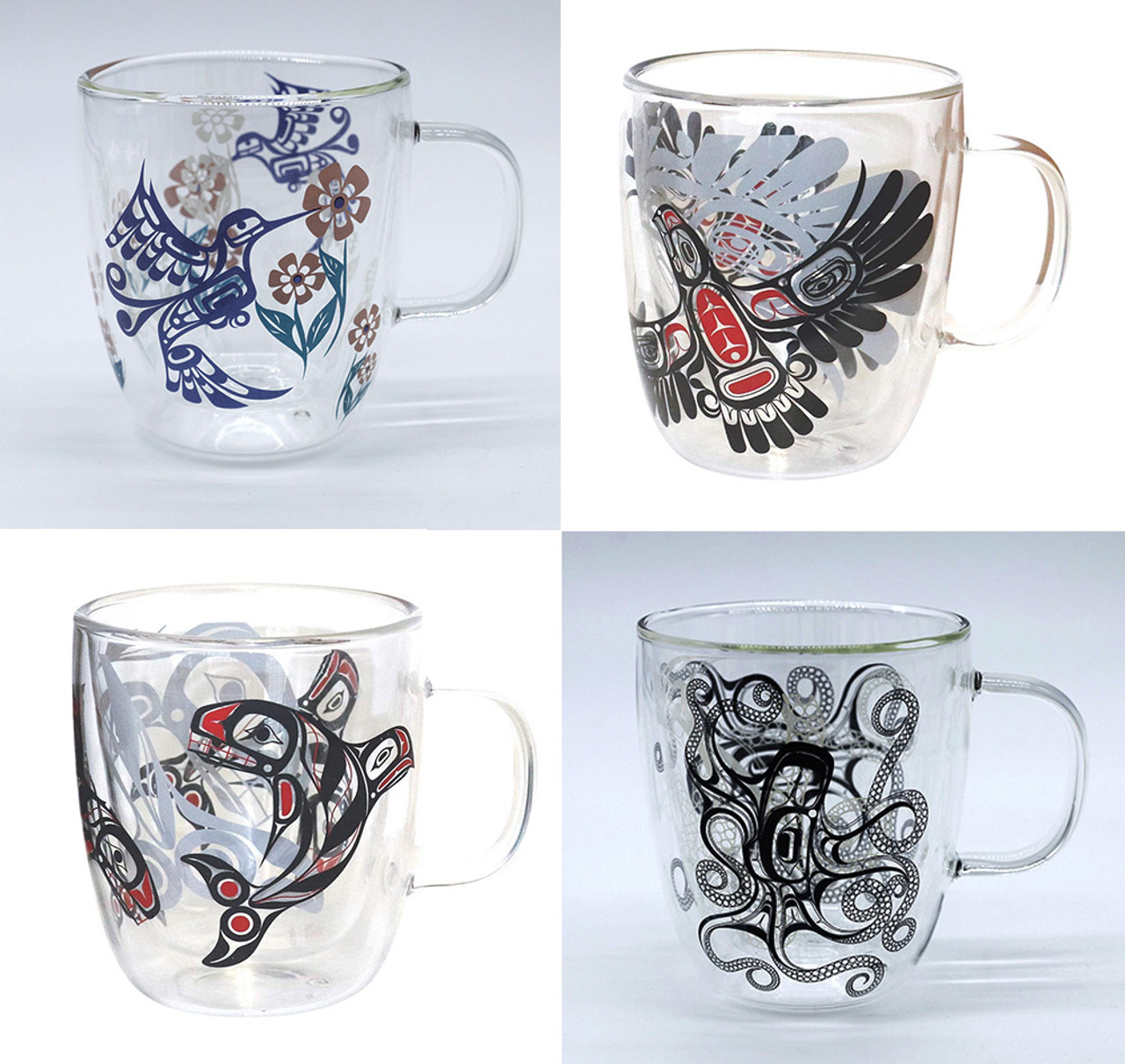 Double Wall Native American Print Glass Mug – Sacred Circle Gifts