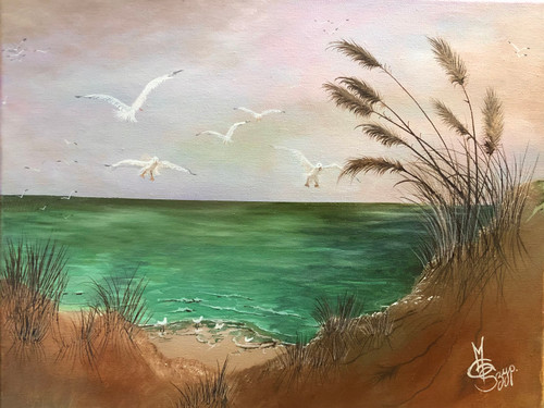 "Pampas Grass and Seagulls" by Mara Szyp "Pampas Grass and Seagulls" by Mara Szyp