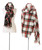 Checkered Blanket Scarf, Black & Red