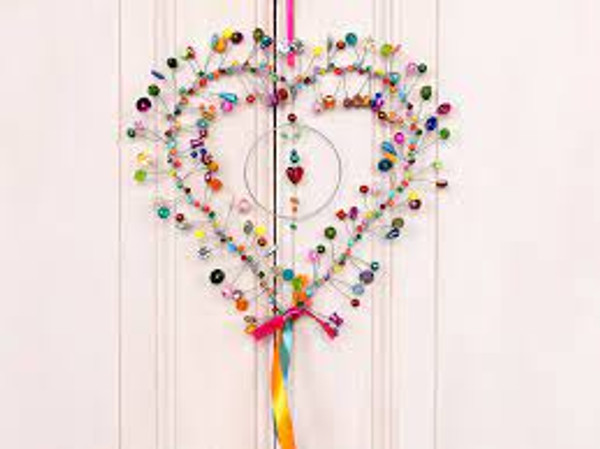 Handmade Beaded Heart Decoration