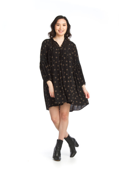 Papillion® Crepe Smock Dress with Lace Detail