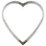 #554 Heart Frame - Silver Leaf with Black Antique
