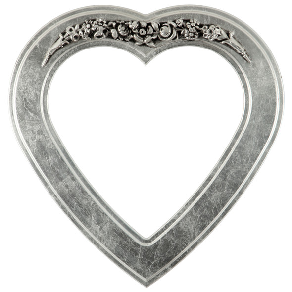 #831 Heart Frame - Silver Leaf with Black Antique