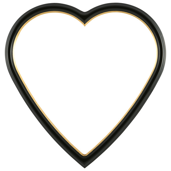 #551 Heart Frame - Gloss Black with Gold Lip