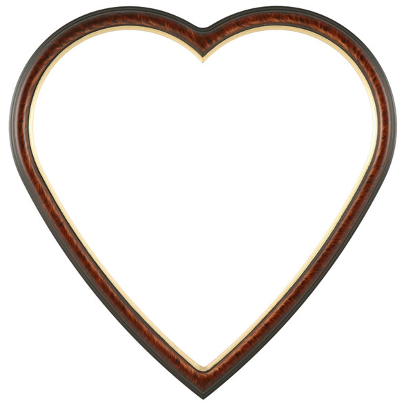#551 Heart Frame - Vintage Walnut with Gold Lip