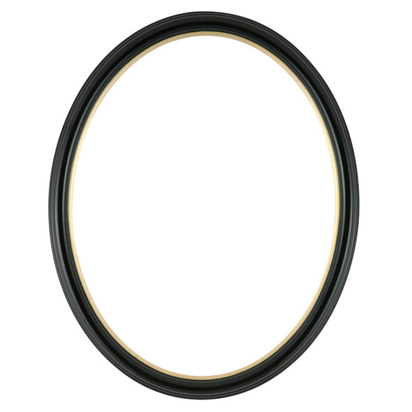 #551 Oval Frame - Gloss Black with Gold Lip