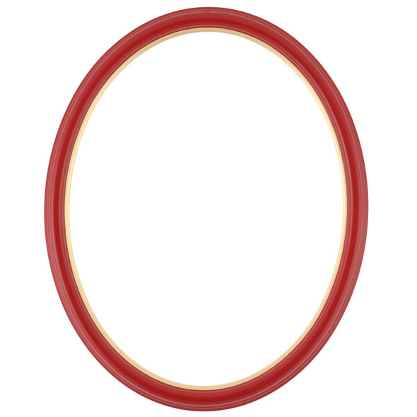 #551 Oval Frame - Holiday Red with Gold Lip