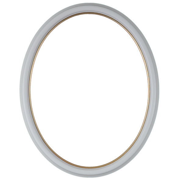 #551 Oval Frame - Linen White with Gold Lip