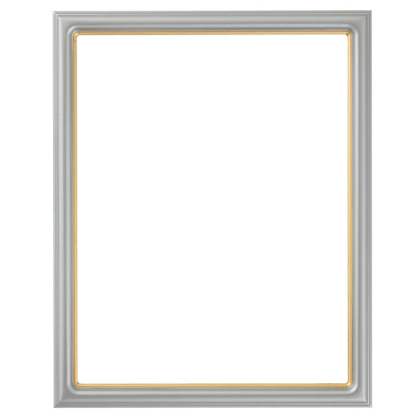 #551 Rectangle Frame - Silver Spray with Gold Lip