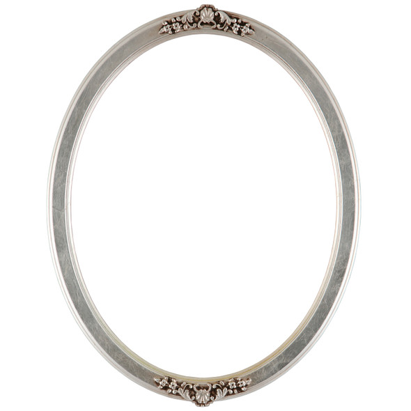 #811 Oval Frame - Silver Leaf with Brown Antique