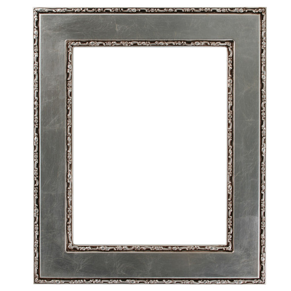 #832 Rectangle Frame - Silver Leaf with Brown Antique