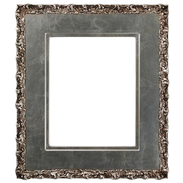 #844 Rectangle Frame - Silver Leaf with Brown Antique