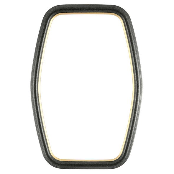 #551 Hexagon Frame - Black Silver with Gold Lip