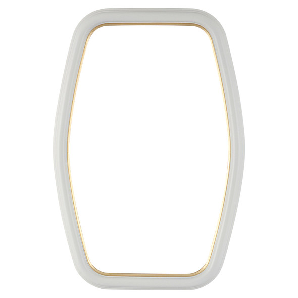 #551 Hexagon Frame - Linen White with Gold Lip