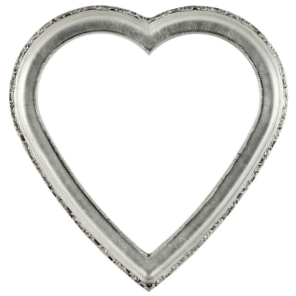 #401 Heart Frame - Silver Leaf with Black Antique