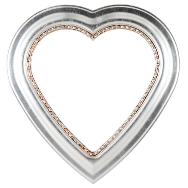 #456 Heart Frame - Silver Leaf with Brown Antique