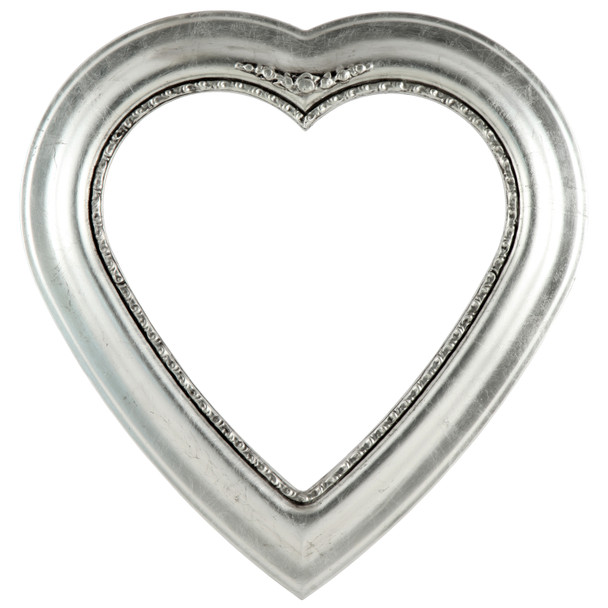 #457 Heart Frame - Silver Leaf with Black Antique