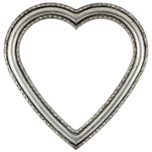 #462 Heart Frame - Silver Leaf with Black Antique
