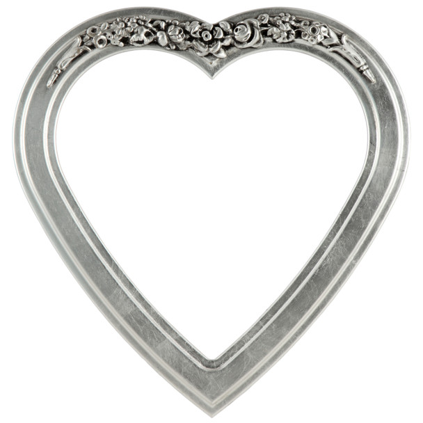 #821 Heart Frame - Silver Leaf with Black Antique