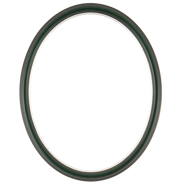 #551 Oval Frame - Hunter Green with Silver Lip