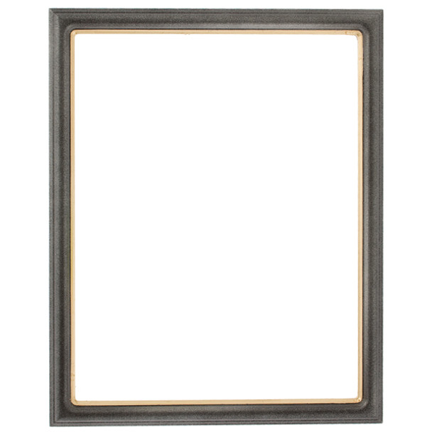 #551 Rectangle Frame - Black Silver with Gold Lip