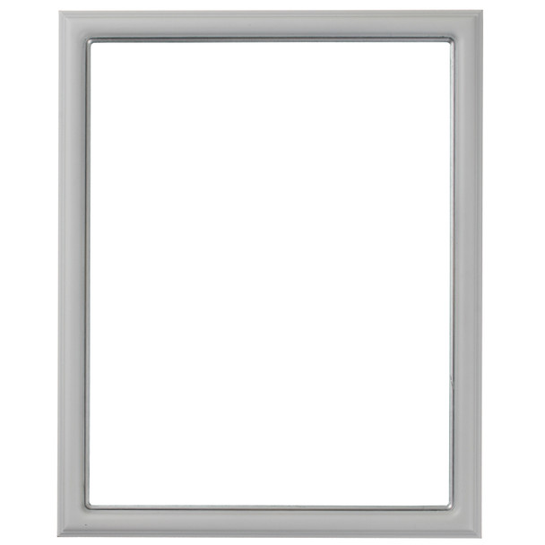 #551 Rectangle Frame - Linen White with Silver Lip