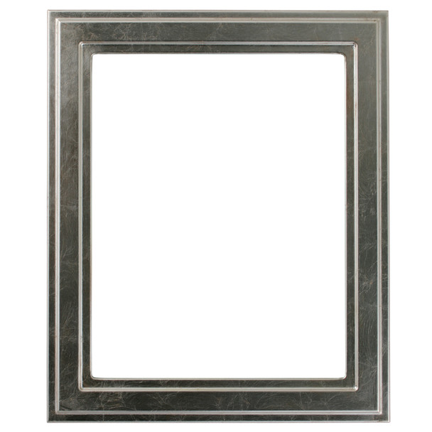 #820 Rectangle Frame - Silver Leaf with Brown Antique